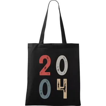 Nákupní taška Vintage číslice 2004 - Taška bavlněná - 42 x 38 cm ( Černá )