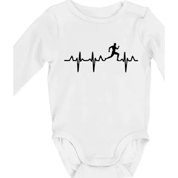 Kojenecký body EKG běžec - muž - Body kojenecké s dlouhým rukávem - Dlouhý r. do 3 měs ( Bílá )