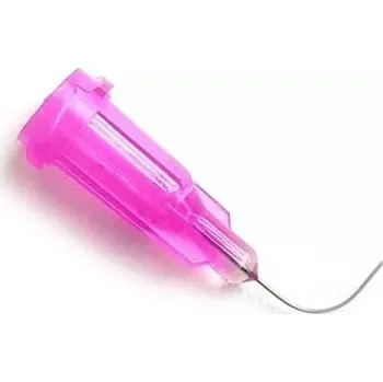 Lepící sada Zahnutá jehla PPU30 90° levandulová (Zahnutá dávkovací jehla z nerezové oceli s úhlem 45°, opatřená polypropylenovým nábojem.)