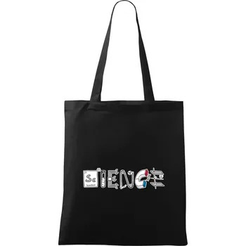 Nákupní taška Science věda nápis - Taška bavlněná - 42 x 38 cm ( Černá )