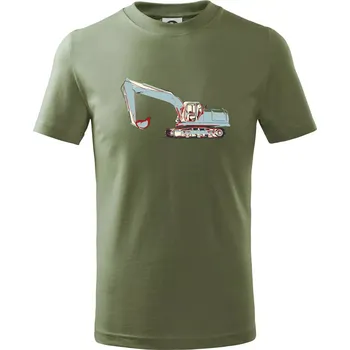 Dětská móda Bagr vintage - Tričko dětské bavlněné - 104-110cm / 3-4 roky ( Khaki )