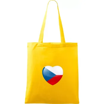České srdce - vlajka - Taška bavlněná - 42 x 38 cm ( Žlutá )