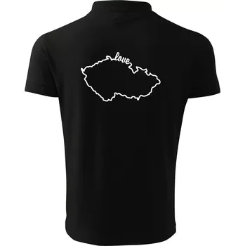 Pánská košile Czech love mapa - Polokošile pánská Pique Polo 203 - L ( Černá )
