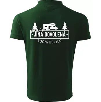 Pánská košile Trochu jiná dovolená obytňák - Polokošile pánská Pique Polo 203 - 5XL ( Lahvově zelená )