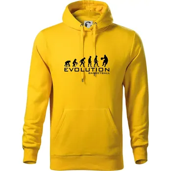 Pánská mikina Evoluce Basketball - Mikina pánská Cape s kapucí - 4XL ( Žlutá )