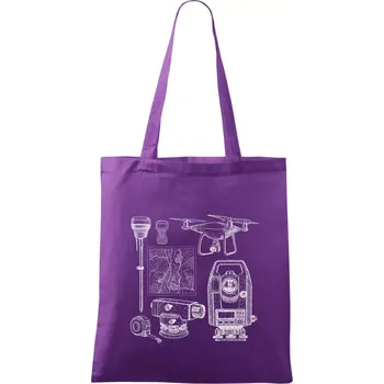 Geodet teodolit dron - Taška bavlněná - 42 x 38 cm ( Fialová )