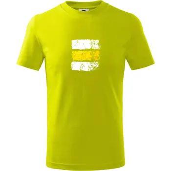 Turistická značka - žlutá - Tričko dětské bavlněné - 98 cm / 2 roky ( Limetková )