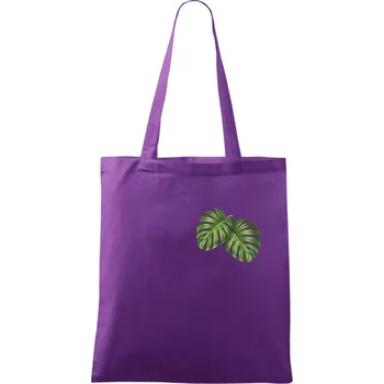 Monstera listy na prsu - Taška bavlněná - 42 x 38 cm ( Fialová )
