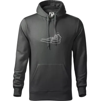 Pánská mikina Boty jedním tahem - Mikina pánská Cape s kapucí - 5XL ( Tm. břidlice (šedozelená) )