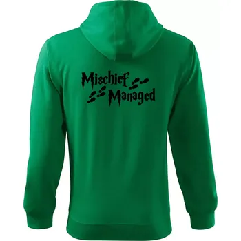 Pánská mikina Harry - Mischief Managed - Mikina s kapucí na zip trendy zipper - M ( Středně zelená )