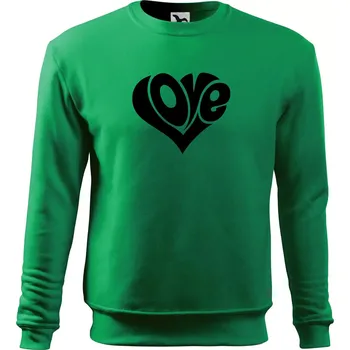 Love nápis jednoduchý - Mikina Essential dětská - 146 cm/10 let ( Středně zelená )