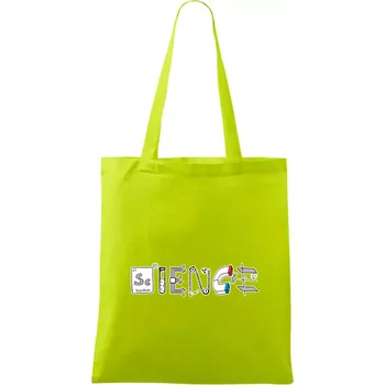 Science věda nápis - Taška bavlněná - 42 x 38 cm ( Limetková )