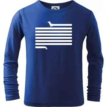 Chlapecké tričko Jezevčík dlouhý - Triko dětské Long Sleeve - 122 cm/6 let ( Královská modrá )