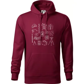 Pánská mikina Geodet vybavení - Mikina pánská Cape s kapucí - 4XL ( Garnet )