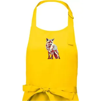 Kuchyňská zástěra Liška vintage - Dámská zástěra na vaření - Univerzální velikost ( Žlutá )