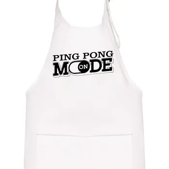 Kuchyňská zástěra Ping pong mode - Dětská zástěra na vaření - Univerzální velikost ( Bílá )