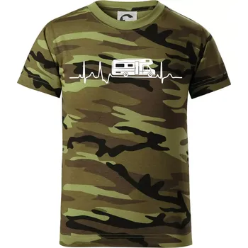 EKG obytňák - Dětské maskáčové triko - 122 cm/6 let ( Zelený maskáč )