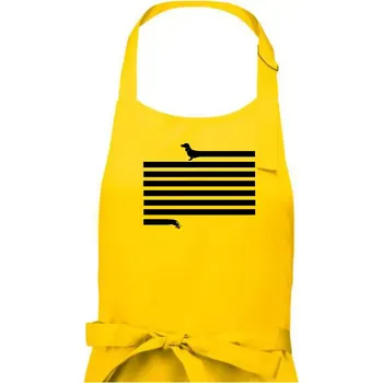 Kuchyňská zástěra Jezevčík dlouhý - Dámská zástěra na vaření - Univerzální velikost ( Žlutá )