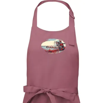 Kuchyňská zástěra Kombajn vintage - Dámská zástěra na vaření - Univerzální velikost ( Starorůžová )