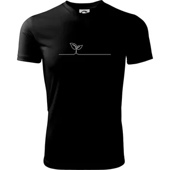 Pánské tričko Listy květiny linka - Pánské triko Fantasy sportovní (dresovina) - 2XL ( Černá )