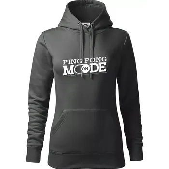 Dámská mikina Ping pong mode - Mikina dámská Cape s kapucí - XL ( Tmavá břidlice (šedá se zeleným nádechem) )