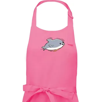 Kuchyňská zástěra Veselý žralok - Pánská zástěra na vaření - Univerzální velikost ( Růžová )