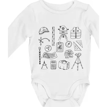 Geodet vybavení - Body kojenecké s dlouhým rukávem - Dlouhý r. 3-6 měs ( Bílá )