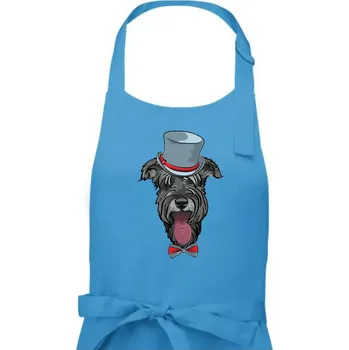 Kuchyňská zástěra Knírač v klobouku - Pánská zástěra na vaření - Univerzální velikost ( Světlý tyrkys )