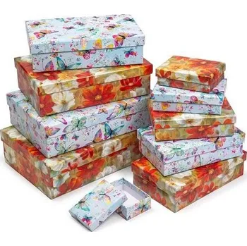 ARGUS Sada 10 ks dárkových krabic květinové a motýlí 25008156