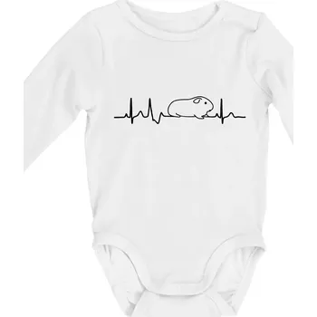 EKG morče - Body kojenecké s dlouhým rukávem - Dlouhý r. do 3 měs ( Bílá )