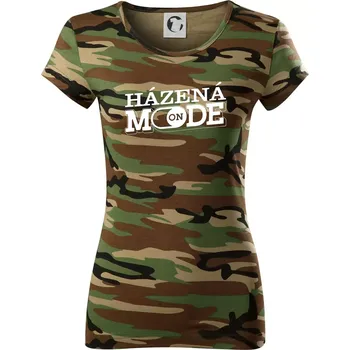 Dámské tričko Házená mode - Dámské maskáčové triko - L ( Hnědý maskáč )