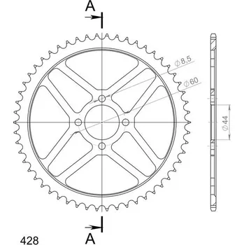 Řetězová sada pro motocykl Řetězová rozeta SUPERSPROX RFE-833:54-BLK černý