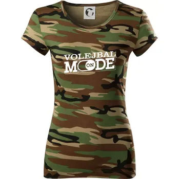 Dámské tričko Volejbal mode - Dámské maskáčové triko - XS ( Hnědý maskáč )