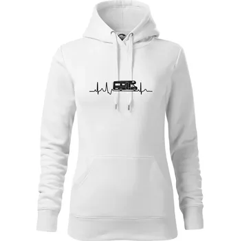 Dámská mikina EKG obytňák - Mikina dámská Cape s kapucí - 2XL ( Bílá )