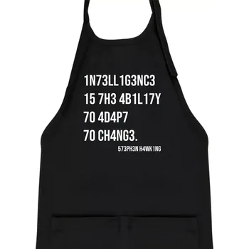 Kuchyňská zástěra Test inteligence - Stephen Hawking - Dětská zástěra na vaření - Univerzální velikost ( Černá )