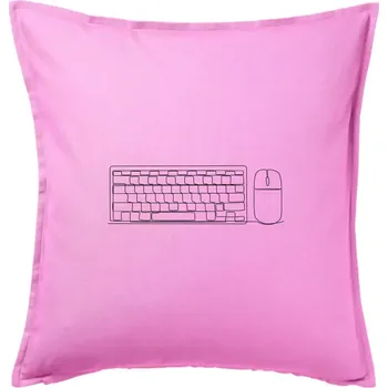 Polštář Klávesnice a myš jedním tahem - Polštář 50x50 - 50x50 - Pouze potah ( Růžová )
