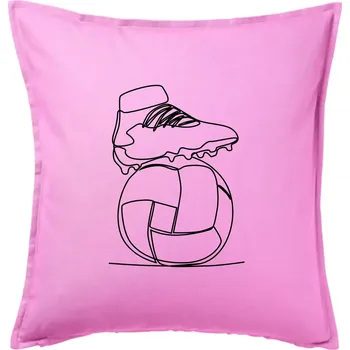 Polštář Fotbalový míč kopačka jedním tahem - Polštář 50x50 - 50x50 - Pouze potah ( Růžová )
