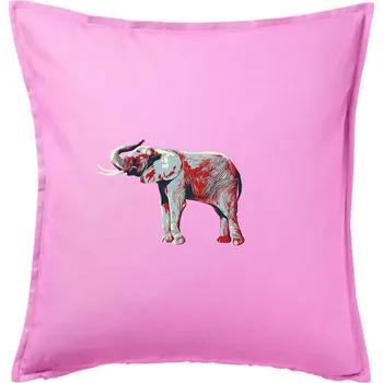 Polštář Slon vintage - Polštář 50x50 - 50x50 - Pouze potah ( Růžová )