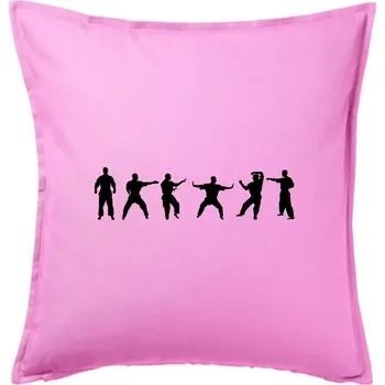 Polštář Karate postavy - Polštář 50x50 - 50x50 - Pouze potah ( Růžová )