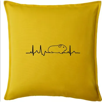 Polštář EKG morče - Polštář 50x50 - 50x50 - Pouze potah ( Žlutá )