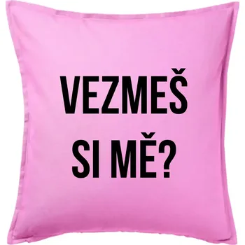 Polštář Zásnuby - Polštář 50x50 - 50x50 - Včetně výplně ( Růžová )