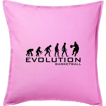 Polštář Evoluce Basketball - Polštář 50x50 - 50x50 - Pouze potah ( Růžová )