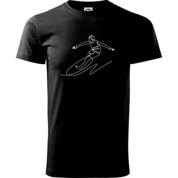 Pánské tričko Surfování jedním tahem - Triko extra velké (5-8XL) - 6XL ( Černá )