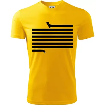 Jezevčík dlouhý - Dětské triko sportovní (dresovina) - 146 cm/10 let ( Žlutá )