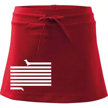 Dámská sukně Jezevčík dlouhý - Sportovní sukně - two in one - M ( Červená )