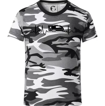 Chlapecké tričko EKG karavan - Dětské maskáčové triko - 134 cm/8 let ( Šedý maskáč )