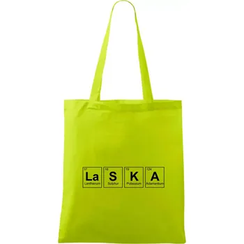 Láska - periodická tabulka - Taška bavlněná - 42 x 38 cm ( Limetková )