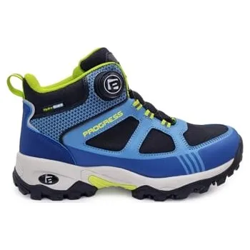 Pánská treková obuv Boty PROGRESS TREK MID WP membránou HydroGuard– voděodolné, s kolečkem SLL, prodyšné, outdoorové černá/sv.modrá/tm.modrá 42