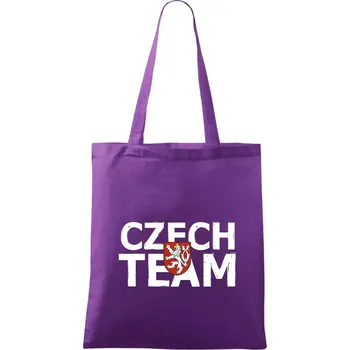 Czech team - Český lev - Taška bavlněná - 42 x 38 cm ( Fialová )