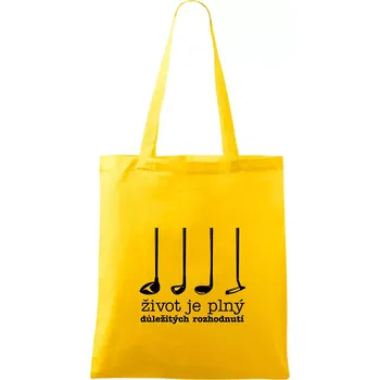 Golf - důležitá rozhodnutí - Taška bavlněná - 42 x 38 cm ( Žlutá )